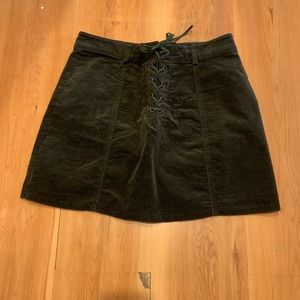 green velvet skirt